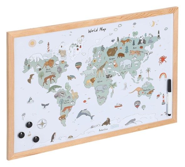Memobord Weltkarte 60x40 cm