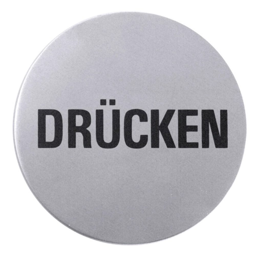 Türsymbol Drücken seidenmatt poliert selbstkleb. 7.5cm