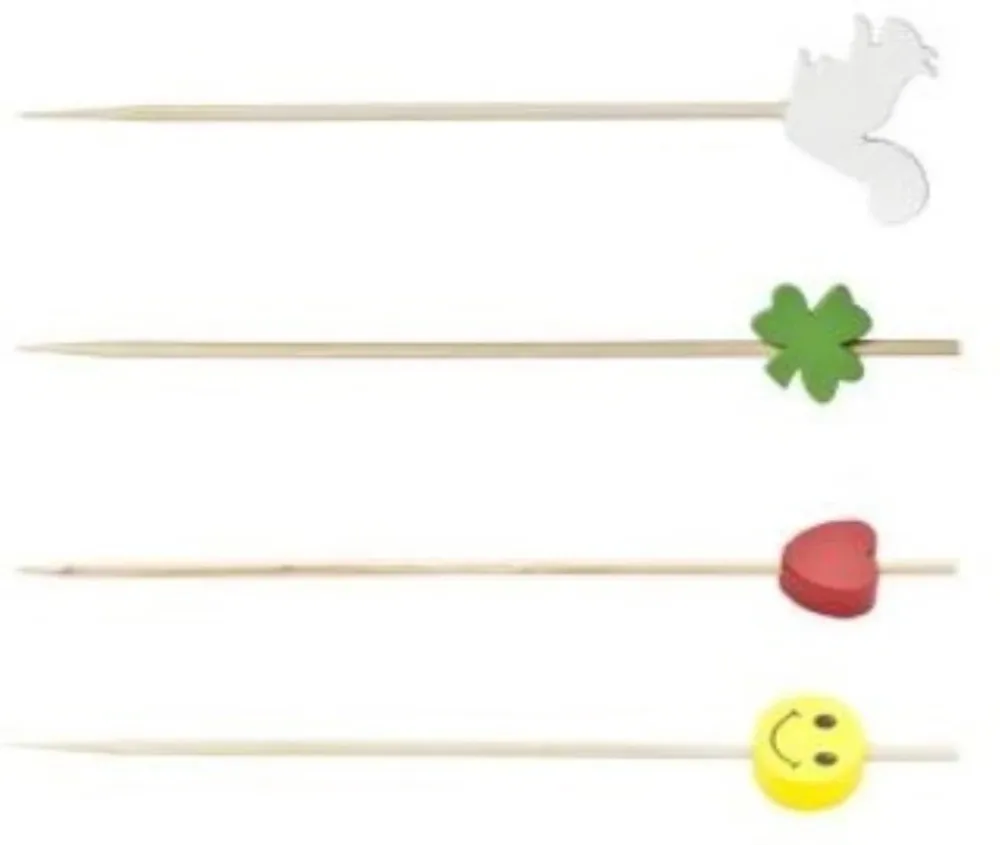 Partyspiess 100er Set, Herz, Smiley, Kleeblatt, Eichhörnchen