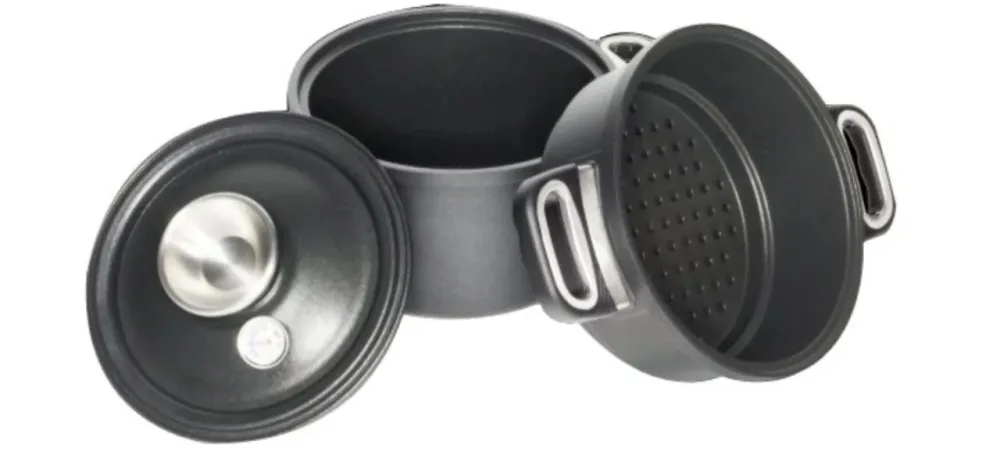 Set Topf wasserloses Kochen D20cm, Deckel, Dünster