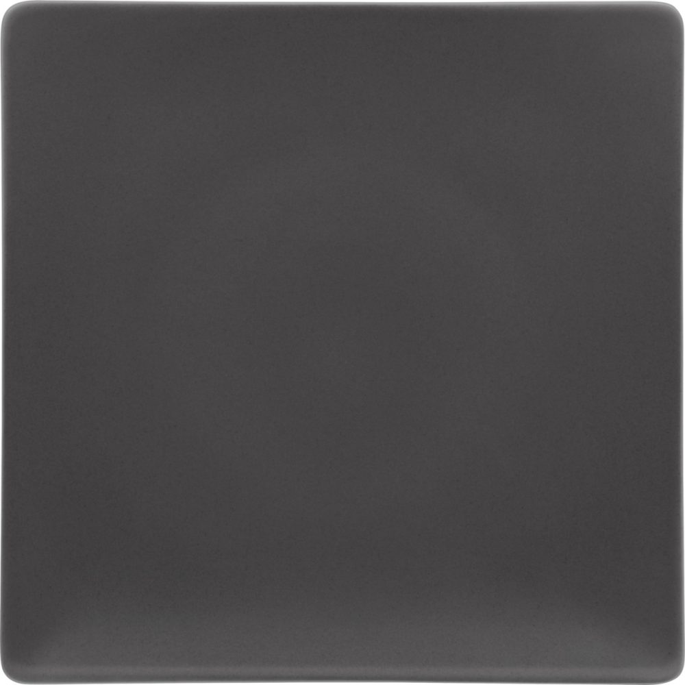 Pottery Frosted Black Teller flach quadratisch coupe 27cm