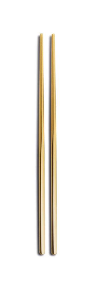 2er Set Palillos Essstäbchen 18/10 gold