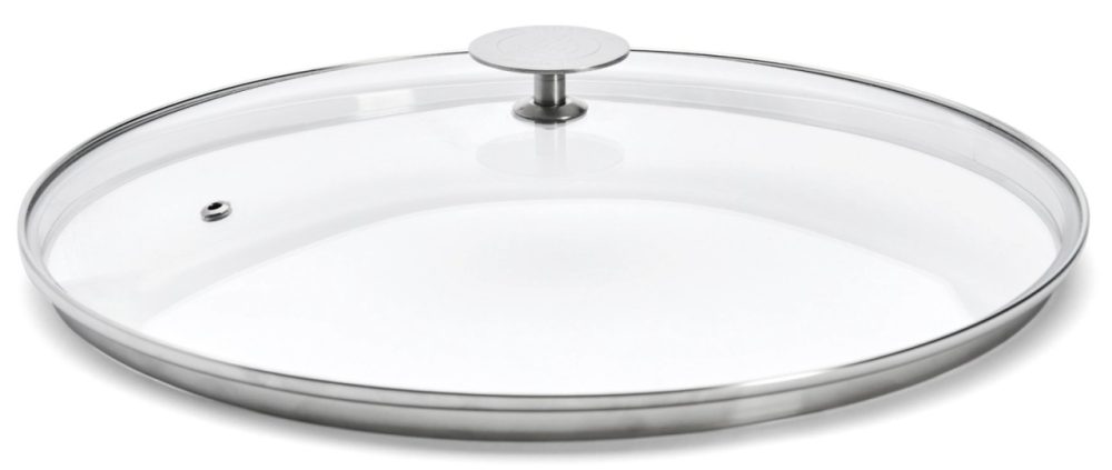 Achimy Glasdeckel Edelstahlknopf tief D16cm