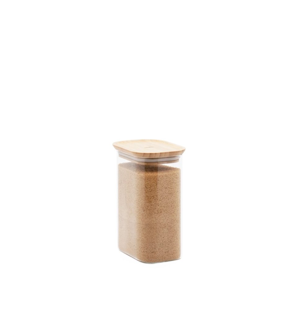 Vorratsglas mit Bambusdeckel 1.2l 12.5x8.5x18cm