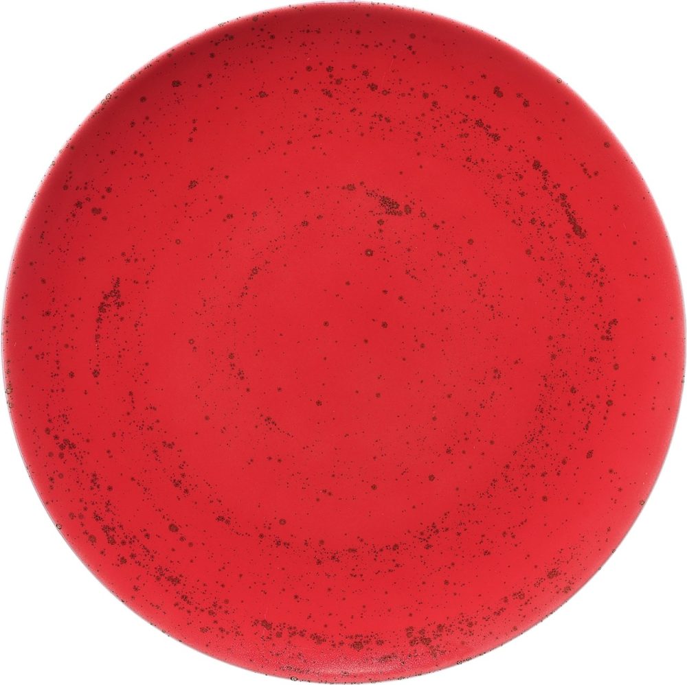 Pottery Unique Red Teller flach rund coupe 17cm