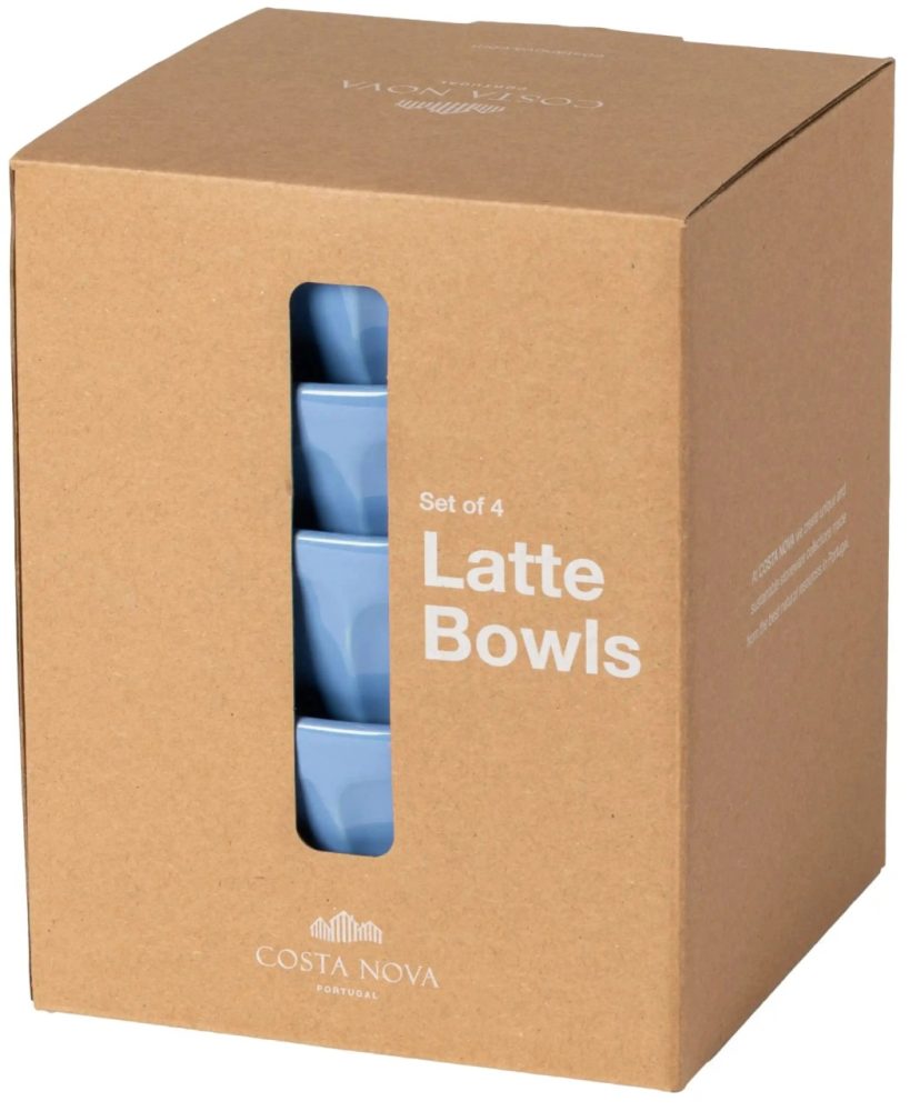 Latte Bowls Set 4 Latte Schalen 15 cornflower blue