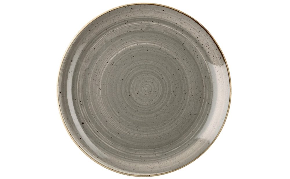 Churchill Teller flach Stonecast Peppercorn Coupe; 16.5 cm (Ø); grau/braun; rund; 12 Stück / Pack