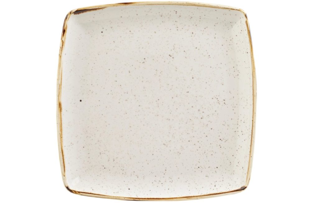 Churchill Platte tief Stonecast Barley White quadratisch; 26.8 cm (B); weiss/braun; quadratisch; 6 Stück / Pack
