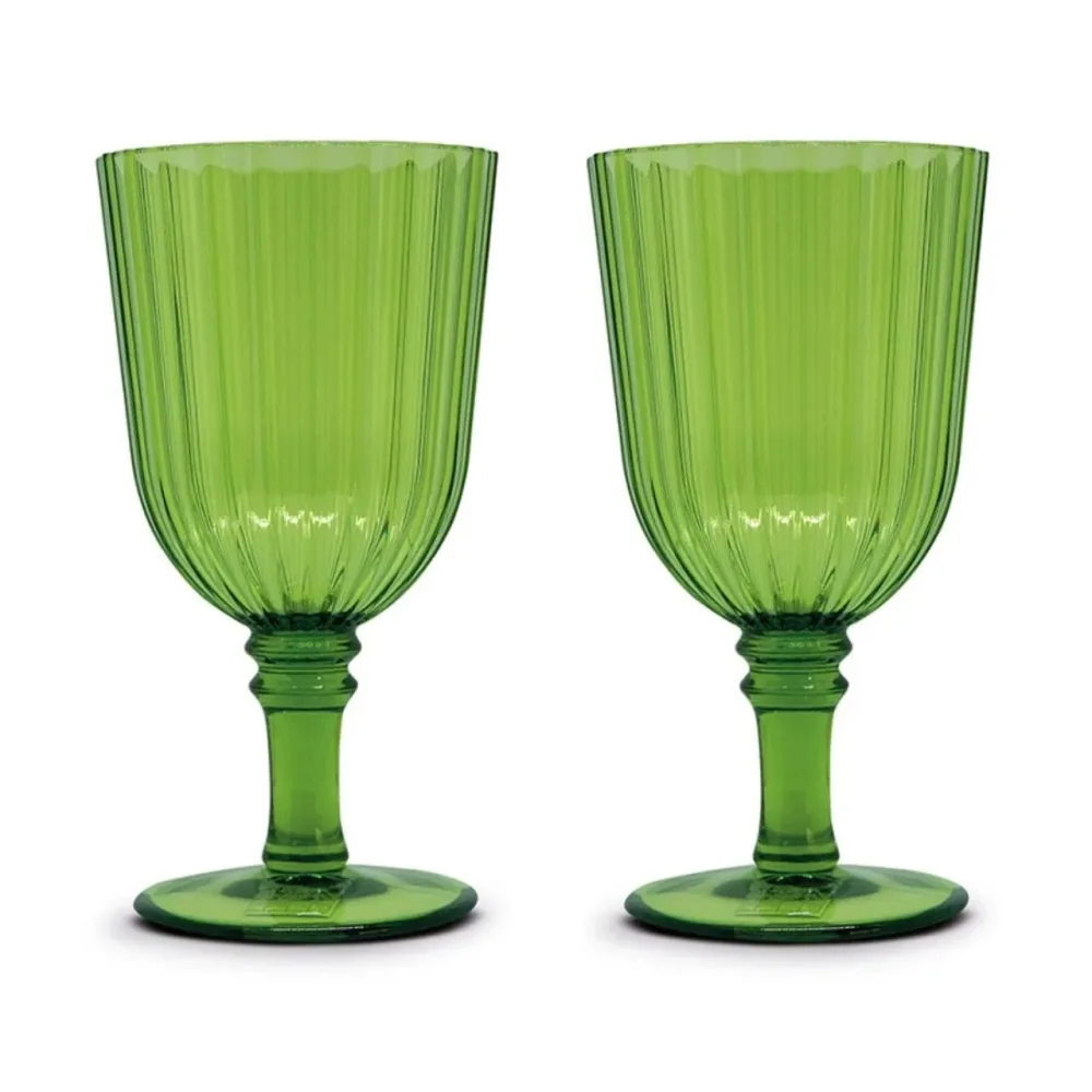 2er Set Gläser aus Acryl 460ml, grün