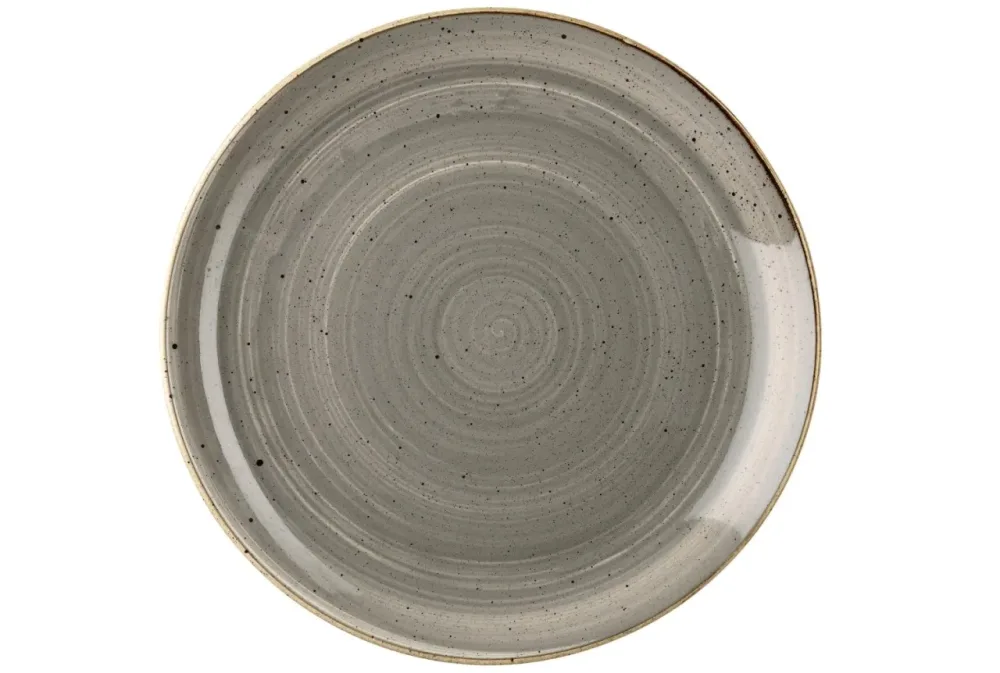 Churchill Teller flach Stonecast Peppercorn Coupe; 26 cm (Ø); grau/braun; rund; 12 Stück / Pack