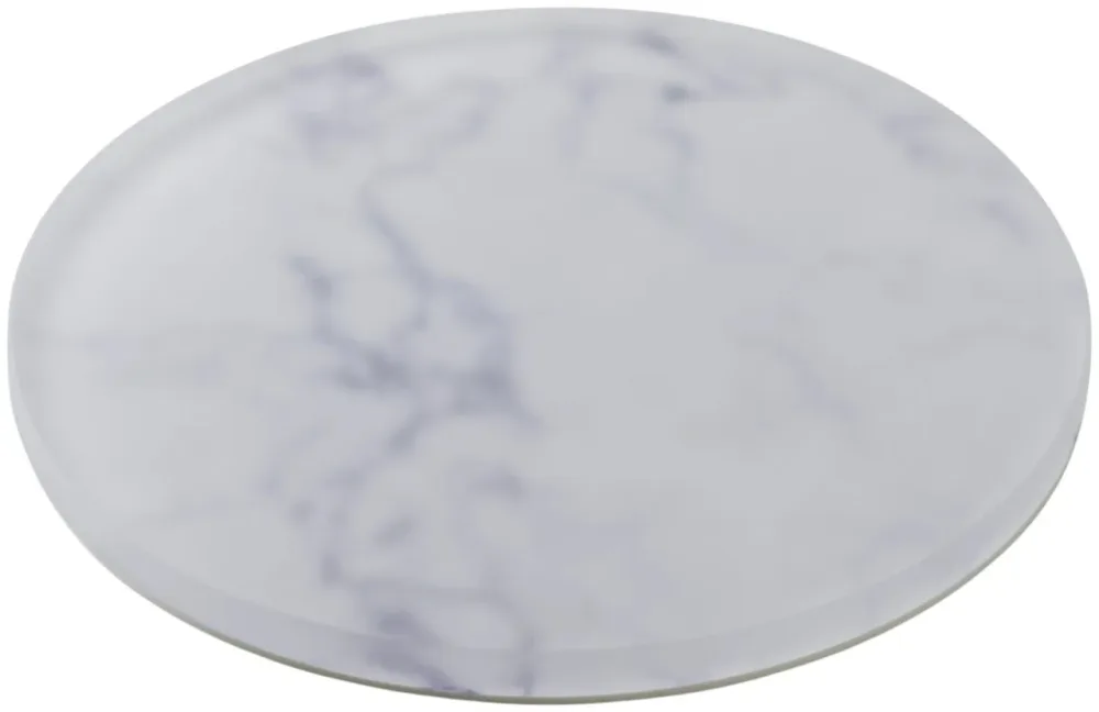 IBR Tablett rund D17cm für Etagere Nacryl weiss marmoroptik