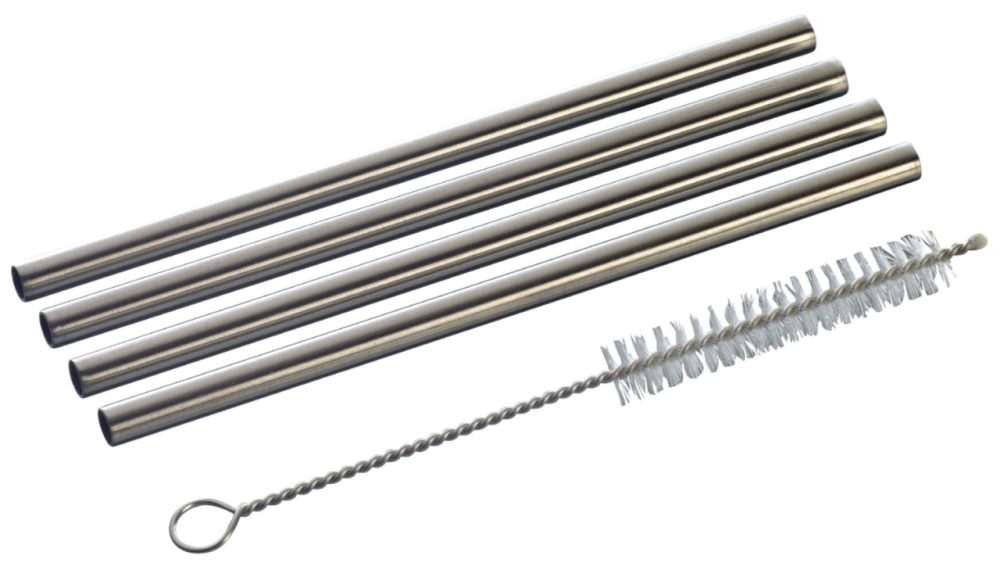 Trinkhalme 4-er Set mit Bürste 13cm