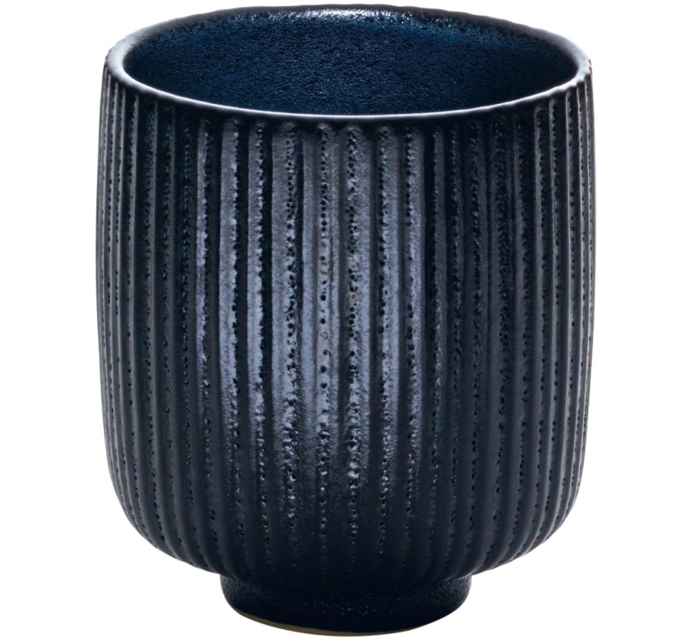 Playground Becher Nara hoch Relief; 320 ml, 8x9.5 cm (ØxH); schwarz; 6 Stück / Pack
