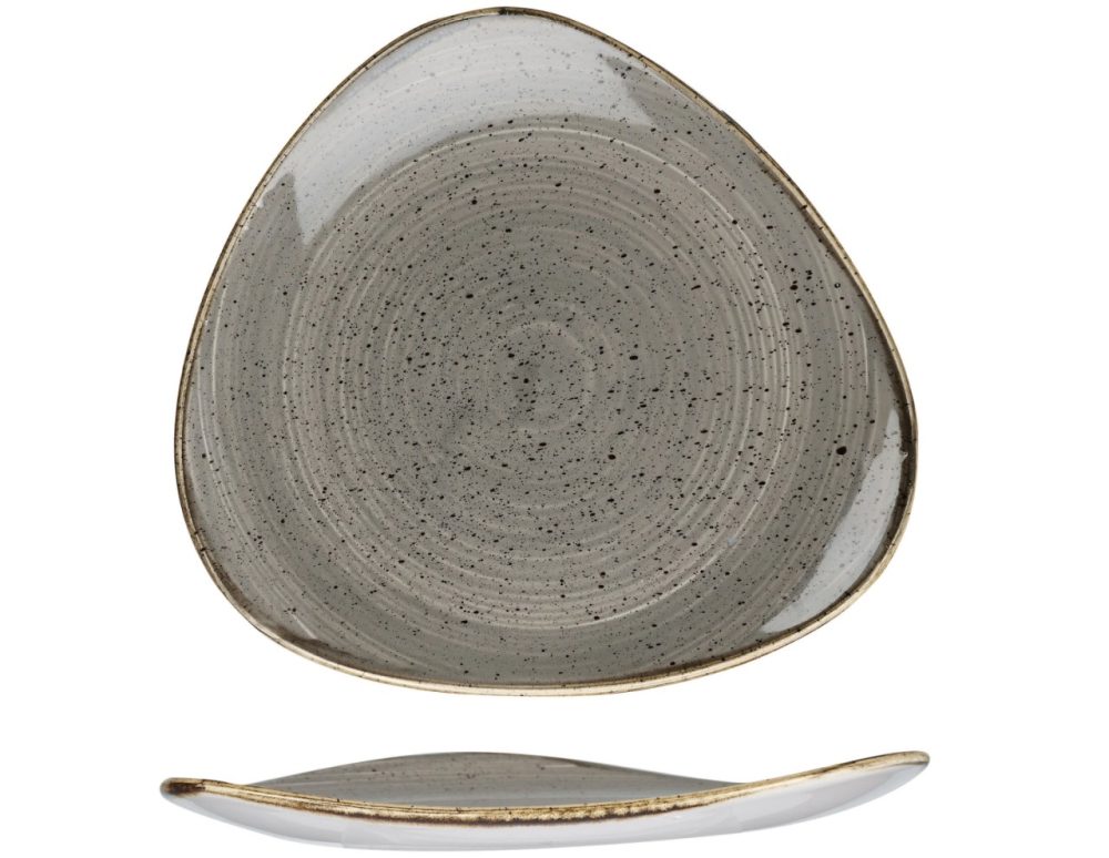 Churchill Teller Stonecast Peppercorn dreieckig; 26.5 cm (B); grau/braun; dreieckig; 12 Stück / Pack