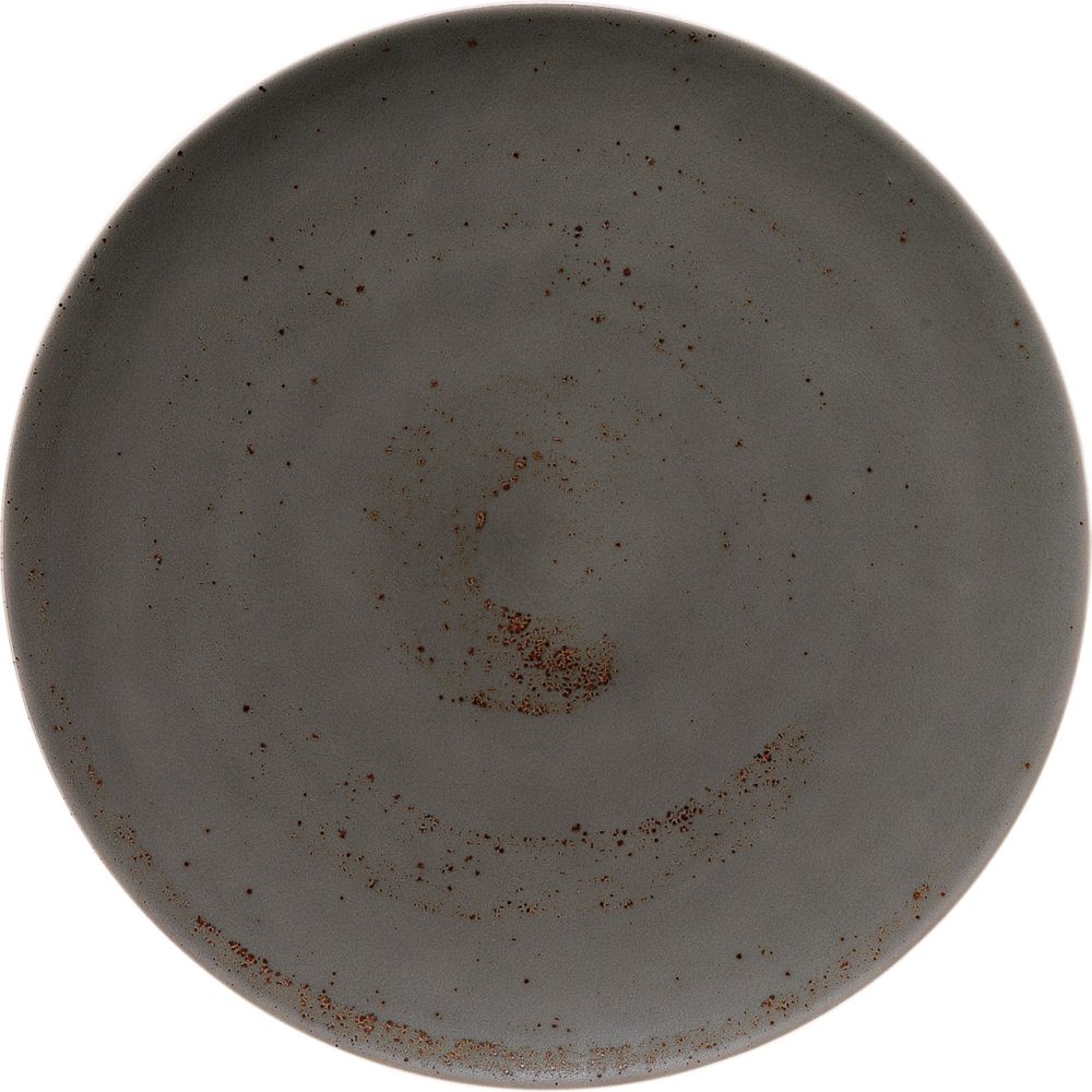 Pottery Unique Darkgrey Teller flach rund coupe 26cm