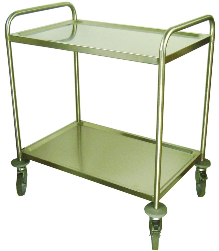 Universalwagen Edelstahl 100x50cm 2 Tablare H 93.5cm