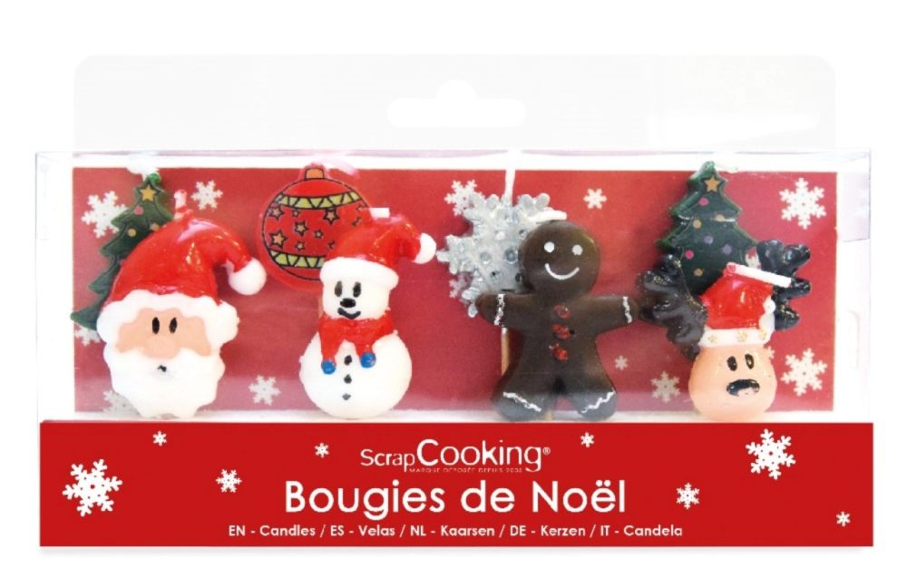 8er Set Kerzen Weihnachtsmotiv