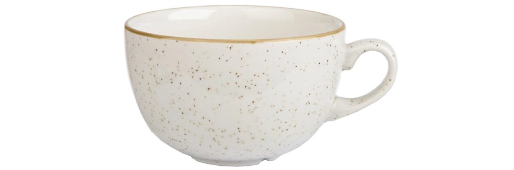 Churchill Cappuccino Tasse Stonecast Barley White; 227 ml, 9.5x5.5 cm (ØxH); weiss/braun; rund; 12 Stück / Pack