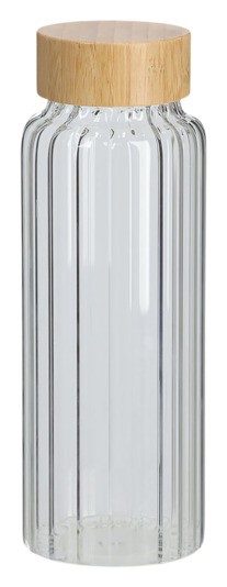Glasflasche Rillen m.D. 1l