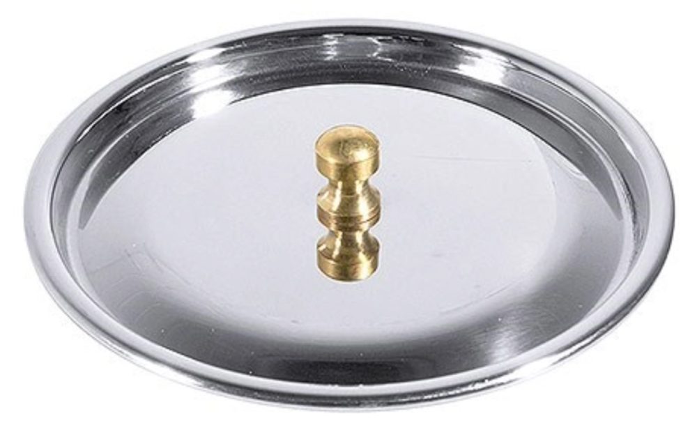 Deckel ø12cm Edelstahl mit Messinggriff