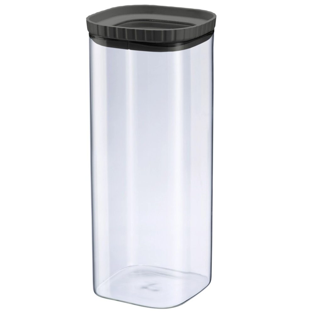 Glasdose mit Silikondeckel, stapelbar, 2230 ml