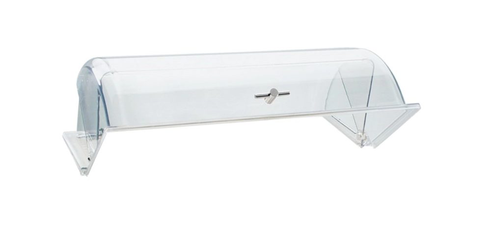APS Rolltop-Haube Capo rechteckig; GN 1/1, 53x32.5x19 cm (LxBxH); transparent/silber; rechteckig