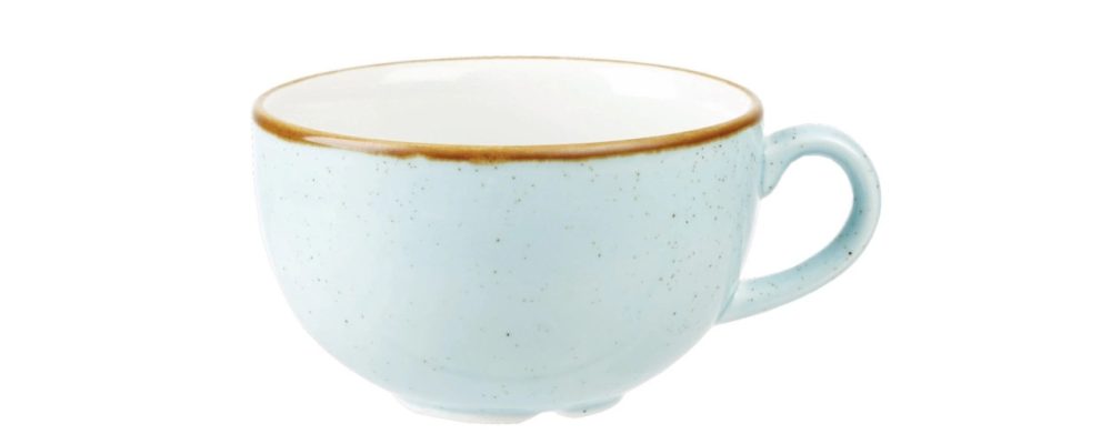 Churchill Cappuccino Tasse Stonecast Duck Egg; 340 ml, 11x6.5 cm (ØxH); hellblau/braun; rund; 12 Stück / Pack