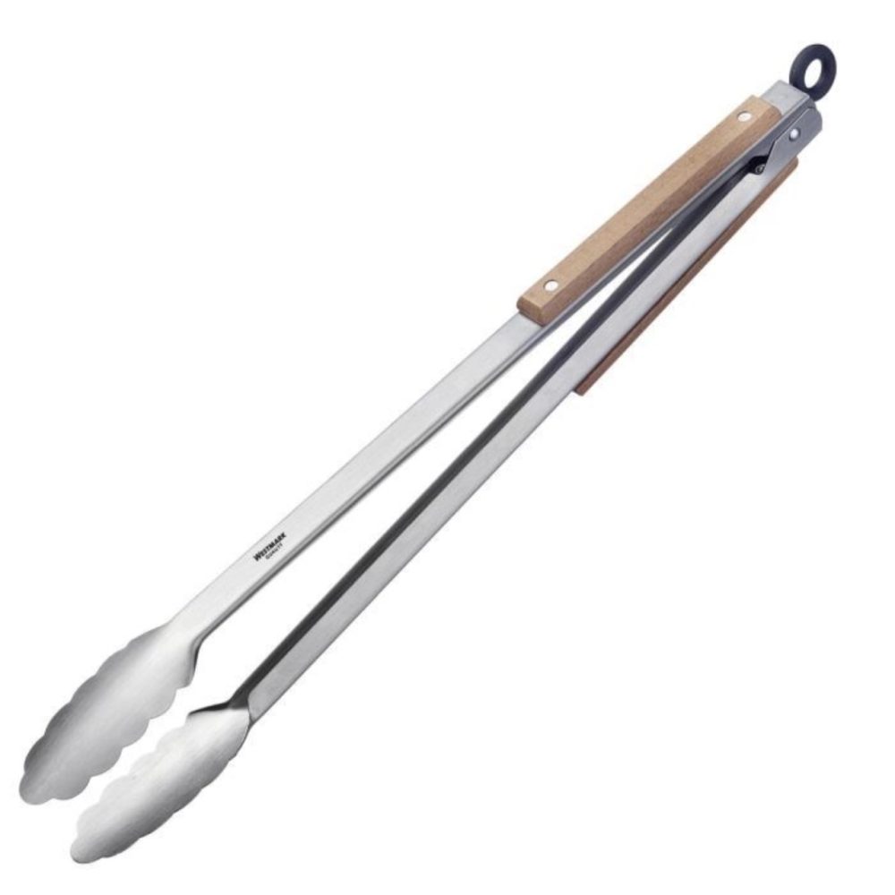 Westmark Grillzange Classic Wood; 44x4x3.7 cm (LxBxH); silber/braun