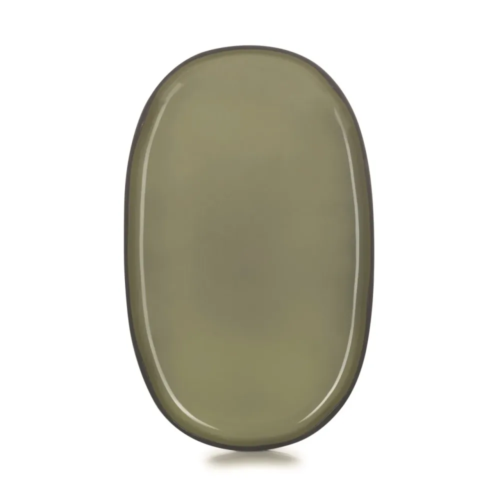 Caractère Servierplatte oval, 35.5x21.8x2.5cm, kardamom