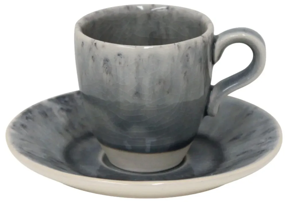 Handgefertigter Espressotasse „Madeira“ mit Untersetzer Costa Nova