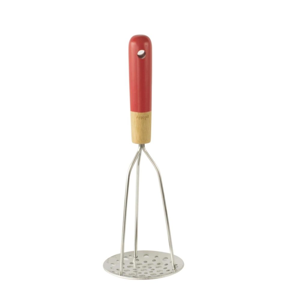Kartoffelstampfer L30 cm rot Bambus