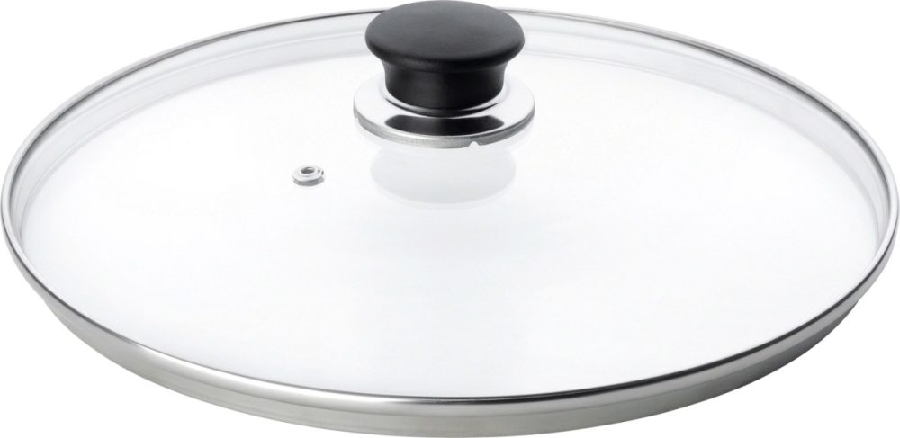 Glasdeckel mit Edelstahlrand D24cm