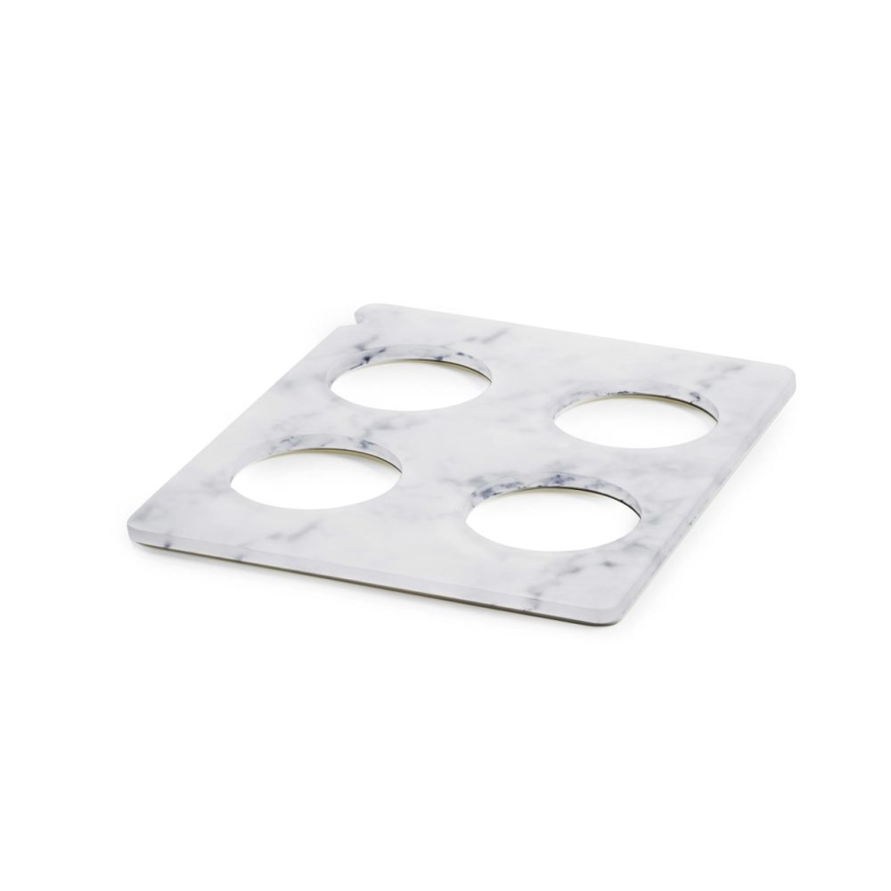 En Scene Platte GN 1/2 für 4 Karaffen Nacryl weiss marmor