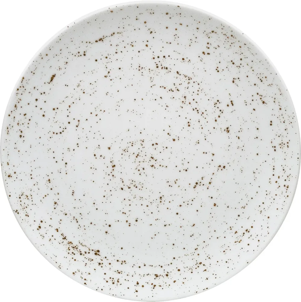 Pottery Unique white Teller flach rund coupe 15cm