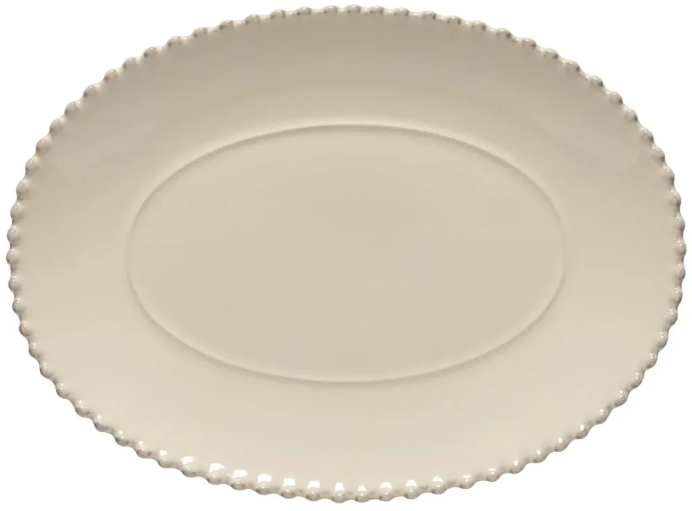 Pearl Platte oval 34.2x25cm H3.5cm cream
