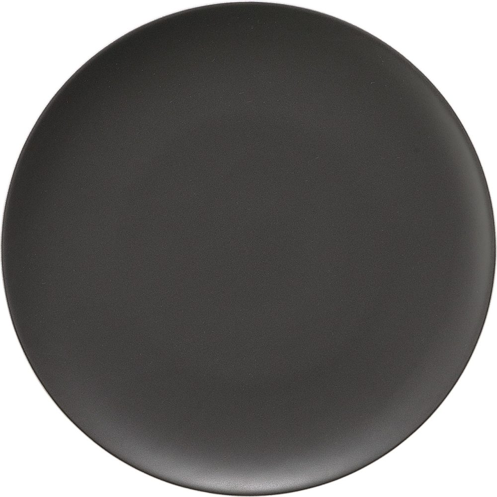 Pottery Frosted Black Teller flach rund coupe 20cm
