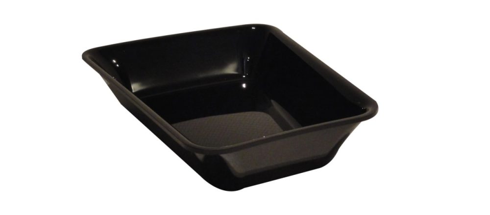 Salatschüssel gerundet 15Grad 26.5x26.5x5cm schwarz