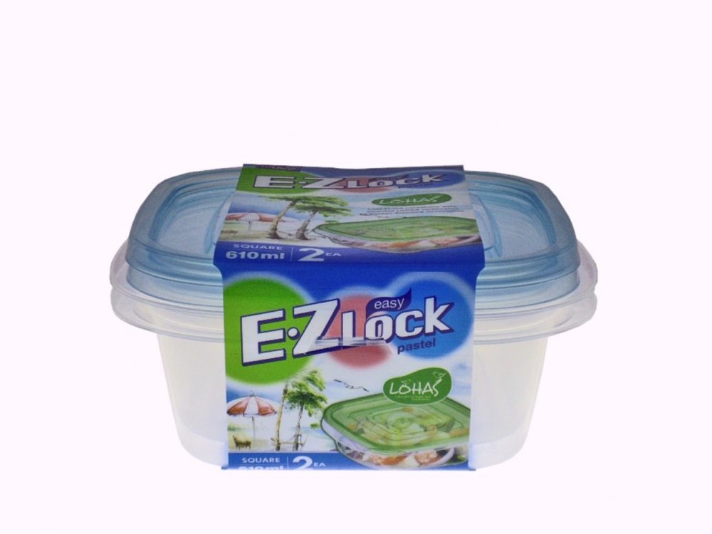 2er Set Vorratsdosen EZ Lock quadratisch 0.97lt