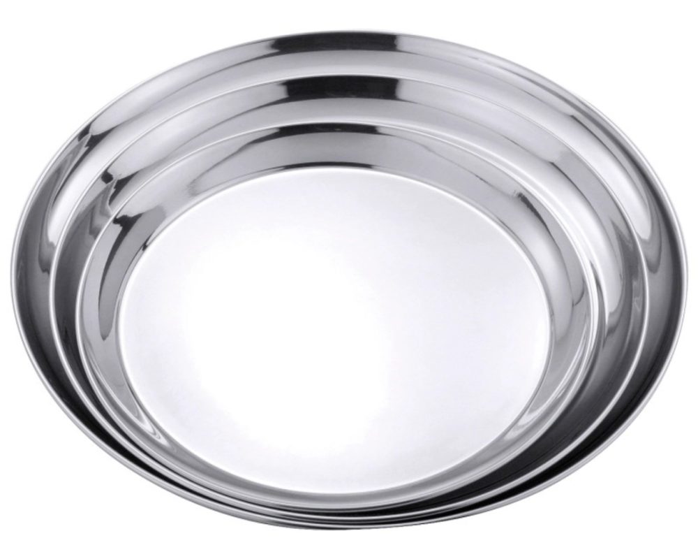 Serviertablett rund 50cm x 2.2cm, Edelstahl