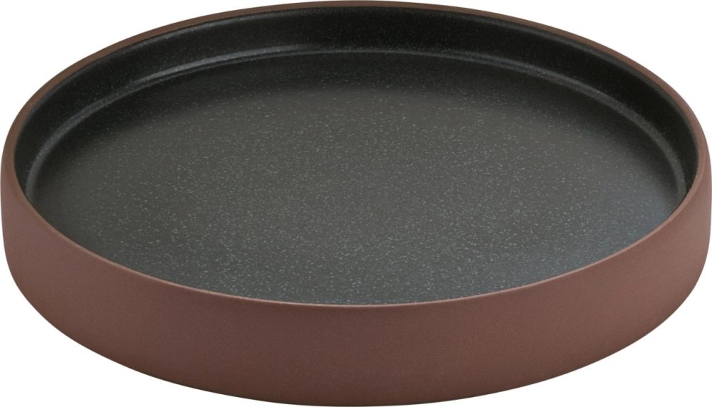 Playground 2in1 Teller flach halbtief braun schwarz 21cm H3c