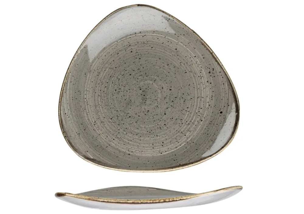 Churchill Teller Stonecast Peppercorn dreieckig; 19.2 cm (B); grau/braun; dreieckig; 12 Stück / Pack