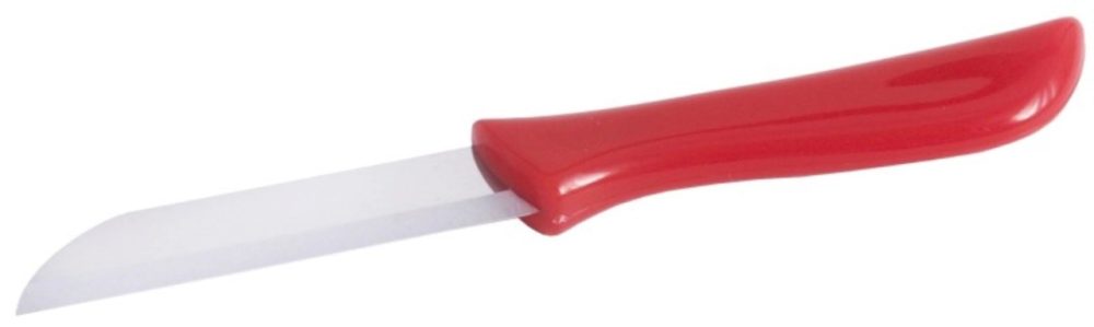 Küchenmesser mit rotem Griff, glatte Klinge 7cm