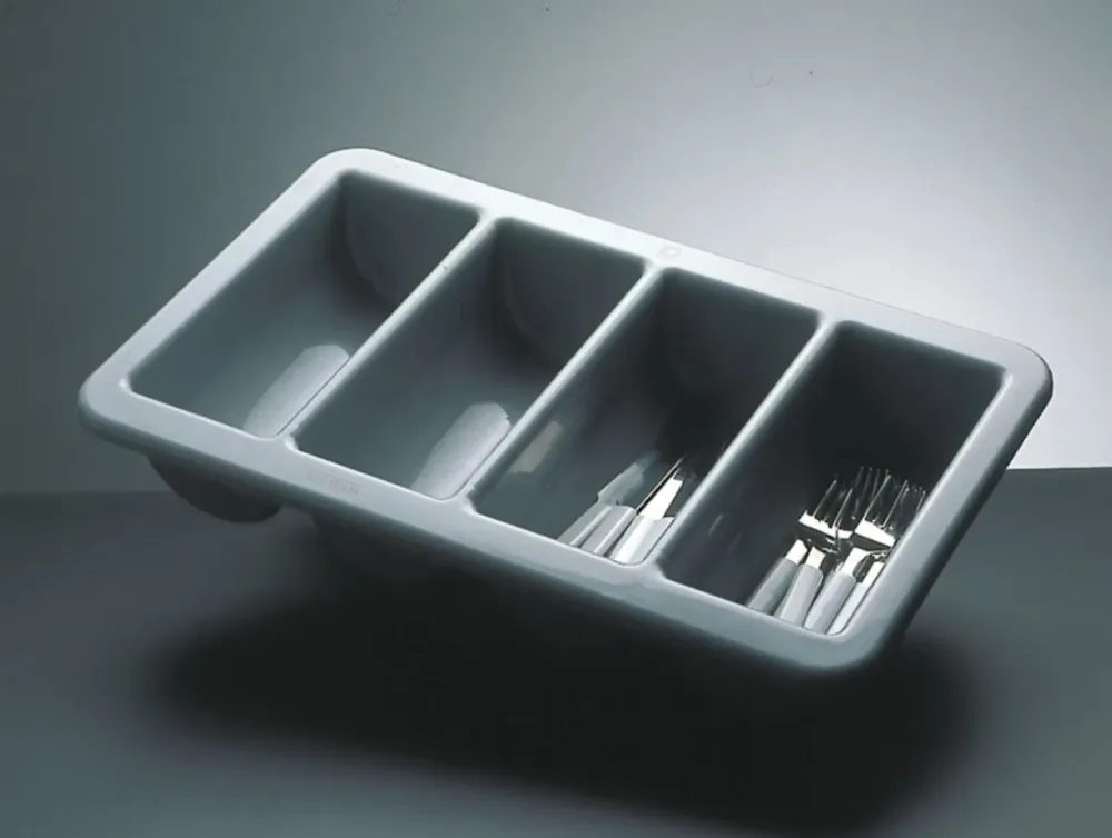 APS Besteckbehälter mit 4 Unterteilungen; 53x32.5x10 cm (LxBxH); grau