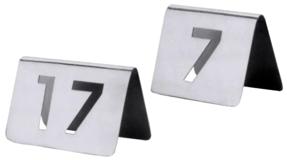 Tischnummernschild 13-24 mit ausgestanzten Ziffern