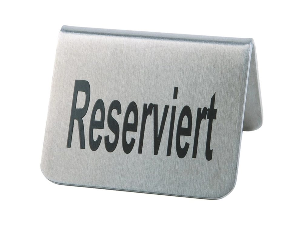 APS Tischaufsteller Reserviert; 5x5x3.7 cm (LxBxH); edelstahl; 2 Stück / Pack