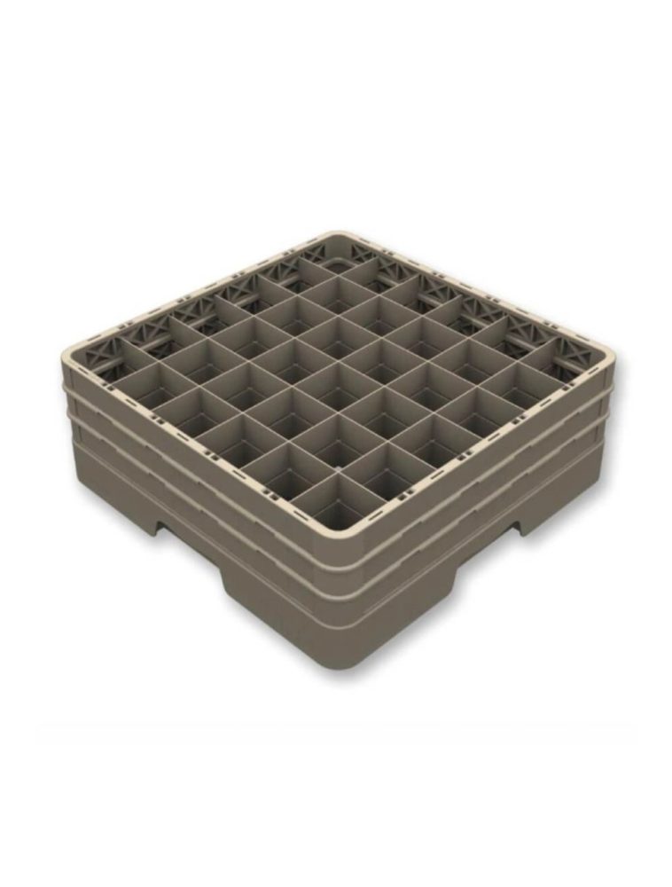 Gläserkorb geschlossen 36Fächer 4 Aufsatz Glas maxD7.3 H24cm