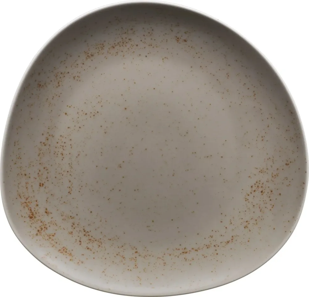 Pottery Unique Lightgrey Teller flach asymmetrisch coup 12cm