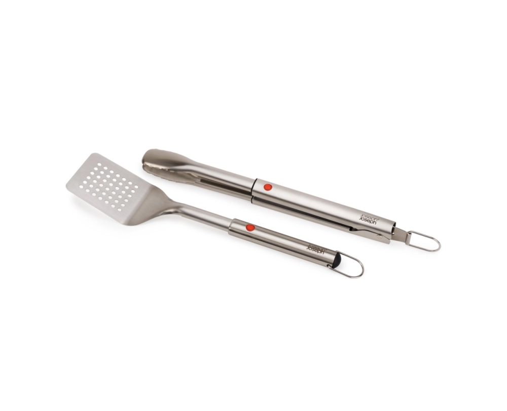 2er Set GrillOut BBQ Wender und Zange Edelstahl
