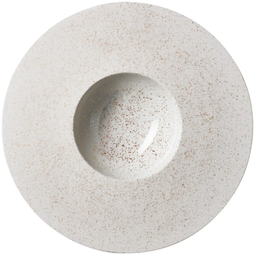 Sphere Teller 180ml D30.5cm H5cm alabaster weiss cosmos gold