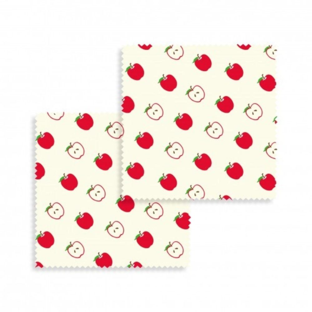 Nuts Innovations - Bienenwachstuch Apfel 2er Set, One Size, Weiss